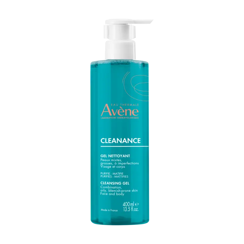 AVENE CLEANEANCE CLEANSING GEL COMBINATION, OILY, BLEMISH-PRONE SKIN FACE AND BODY 400ML