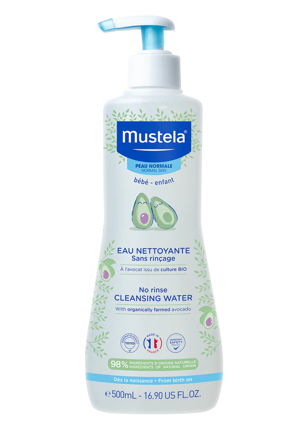 MUSTELA NO RINSE CLEANSING WATER WITH ORGANICALLY FARMED AVOCADO 500ML