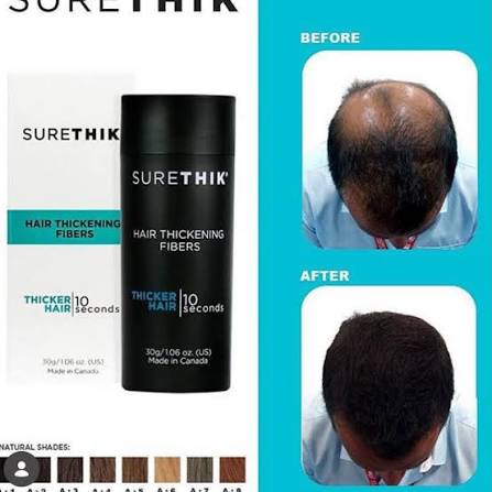 Surethik hair fibers