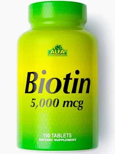 ALFA VITAMINS Biotin 5000 Mcg - 100 Tablets