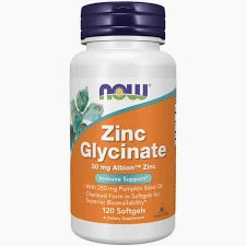 NOW  ZINC Glycinate 30MG 120 SOFLTGELS